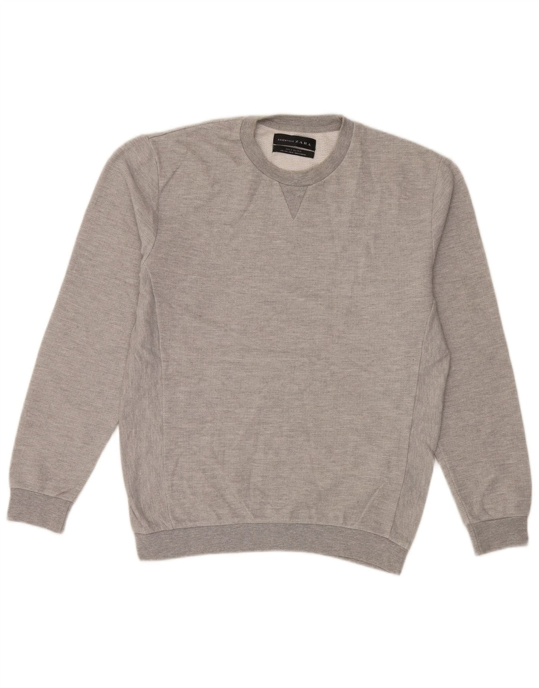 Zara Mens Sweatshirt Jumper Large Grey Cotton
