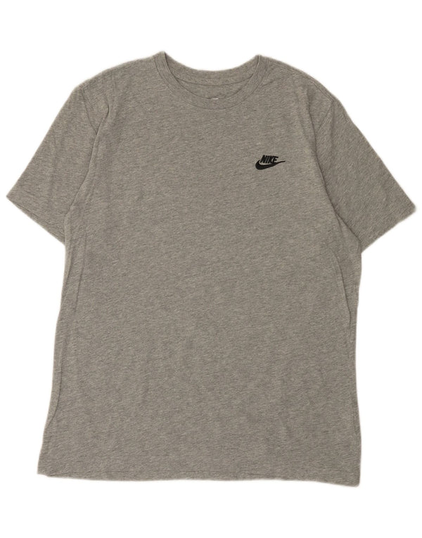 NIKE Mens T-Shirt Top Medium Grey Cotton