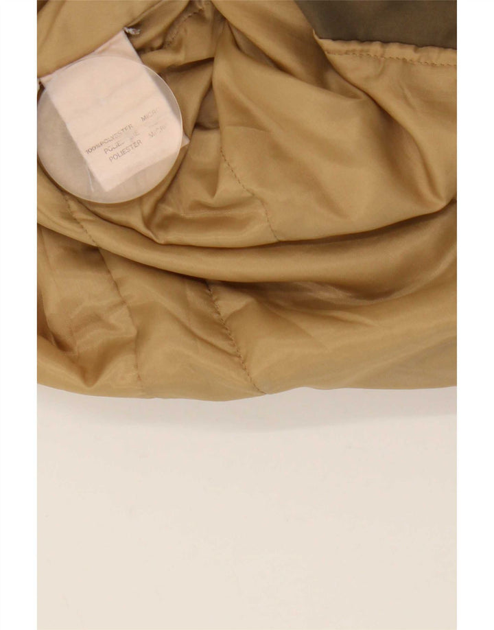Vintage Womens Hooded Overcoat UK 14 Large Khaki Polyester