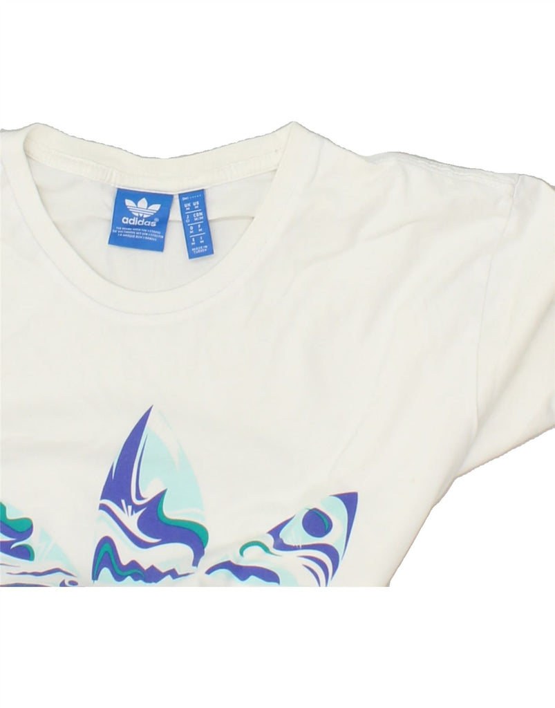 ADIDAS Mens Graphic T-Shirt Top Medium White Cotton | Vintage Adidas | Thrift | Second-Hand Adidas | Used Clothing | Messina Hembry 