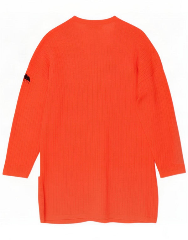 Poi By Krizia Womens Longline Cardigan Sweater UK 14 Large Orange