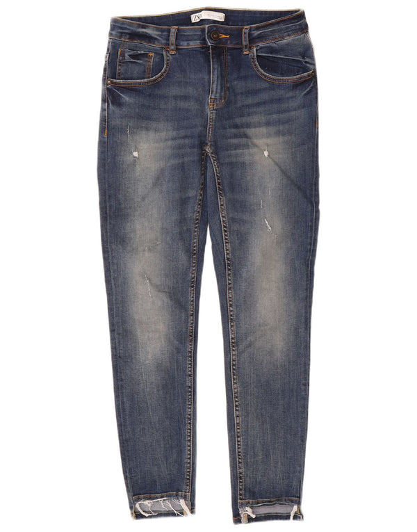 Zara Womens Distressed Skinny Jeans EU 40 Medium W30 L28 Blue