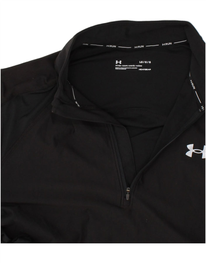 UNDER ARMOUR Womens Heat Gear Pullover Tracksuit Top UK 16 Large Black | Vintage Under Armour | Thrift | Second-Hand Under Armour | Used Clothing | Messina Hembry 