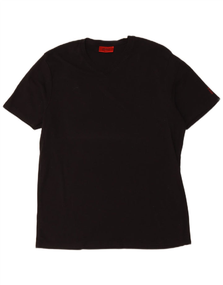 Hugo Boss Mens T-Shirt Top XL Black Cotton