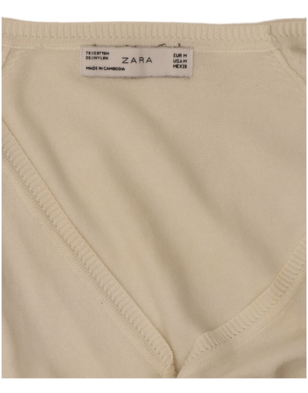 Zara Womens Regular Fit Cardigan Sweater UK 12 Medium White