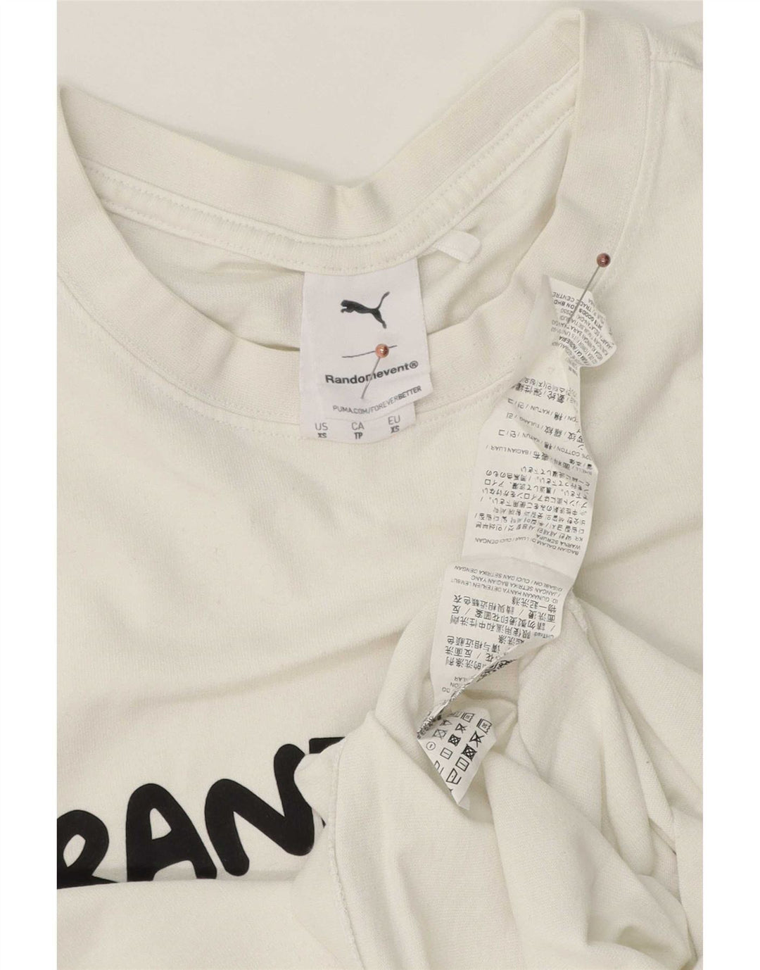 Puma Mens Graphic T-Shirt Top XS White Cotton
