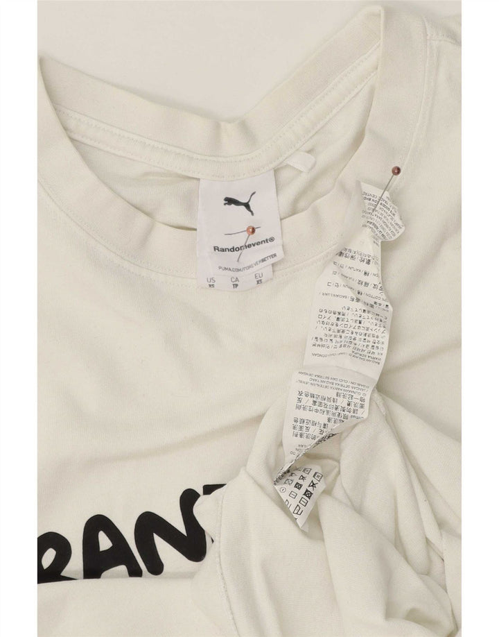 Puma Mens Graphic T-Shirt Top XS White Cotton