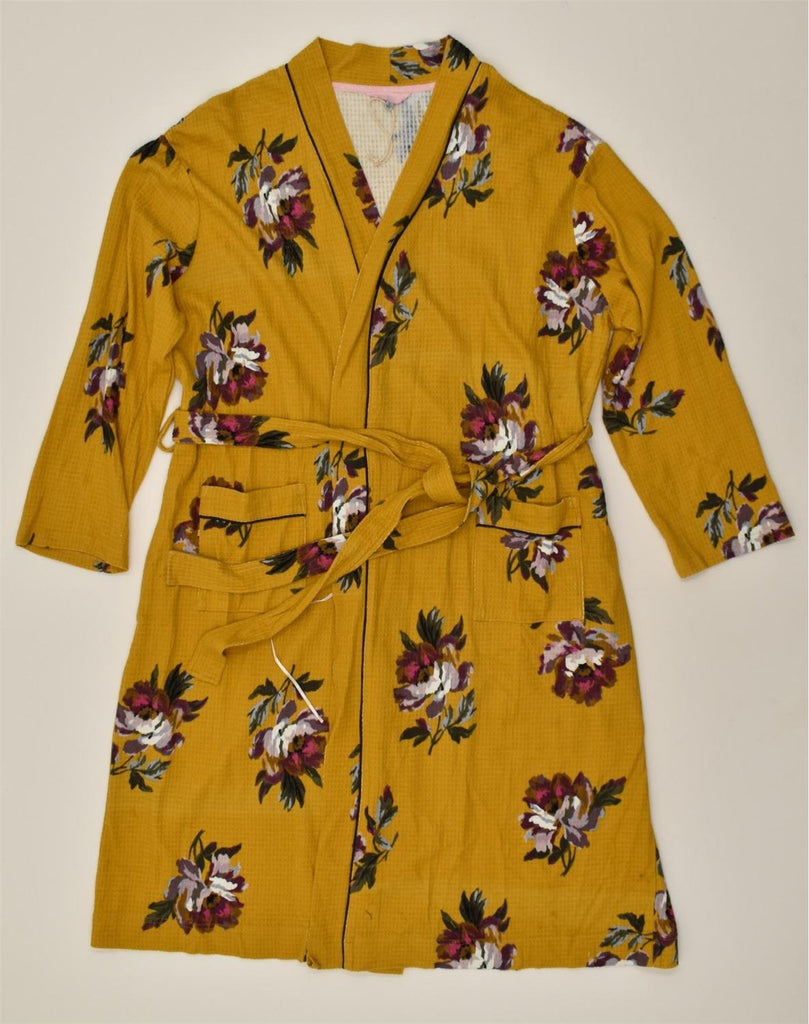 JOULES Womens Robe Wrap Dress UK 16 Large Yellow Floral | Vintage Joules | Thrift | Second-Hand Joules | Used Clothing | Messina Hembry 