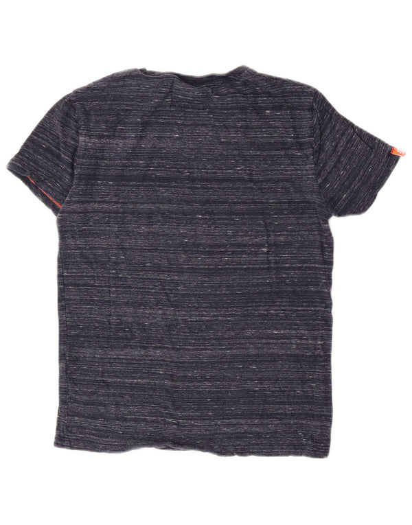 Superdry Mens T-Shirt Top XS Blue Flecked Cotton