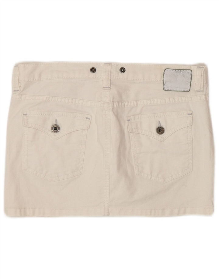 Calvin Klein Womens Mini Skirt W27 Small Off White Cotton