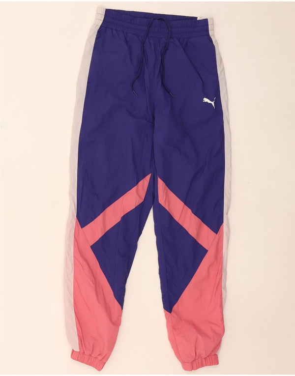 PUMA Womens Tracksuit Trousers Joggers UK 10 Small  Purple Colourblock