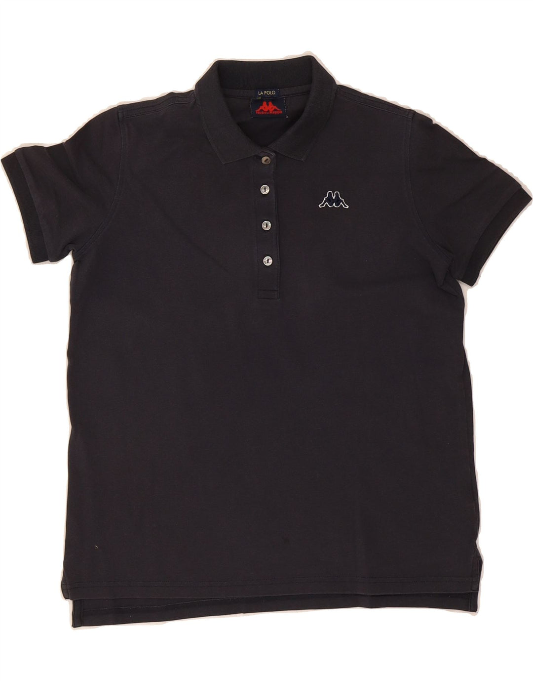 KAPPA Womens Oversized Polo Shirt UK 6 XS Navy Blue Vintage Kappa and Second-Hand Kappa from Messina Hembry 