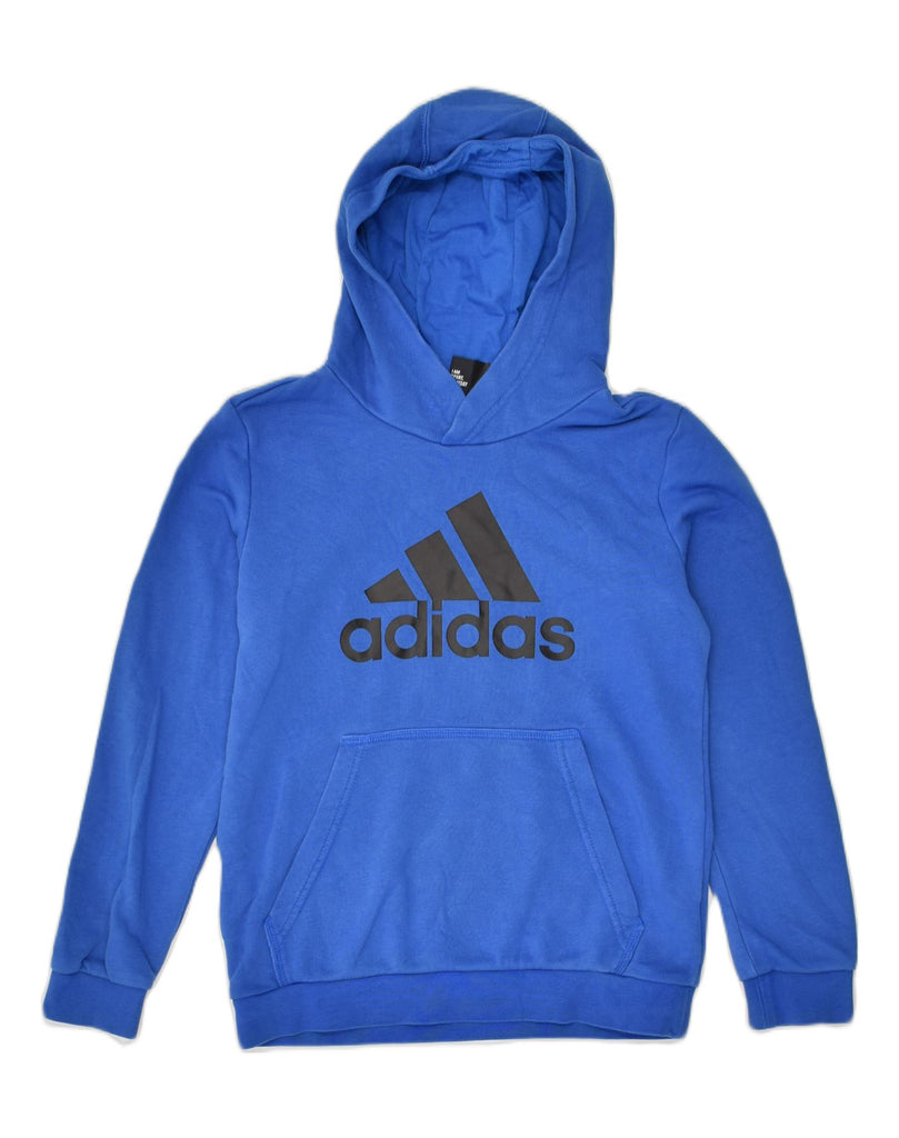 ADIDAS Boys Graphic Hoodie Jumper 11-12 Years Medium  Blue Cotton | Vintage Adidas | Thrift | Second-Hand Adidas | Used Clothing | Messina Hembry 