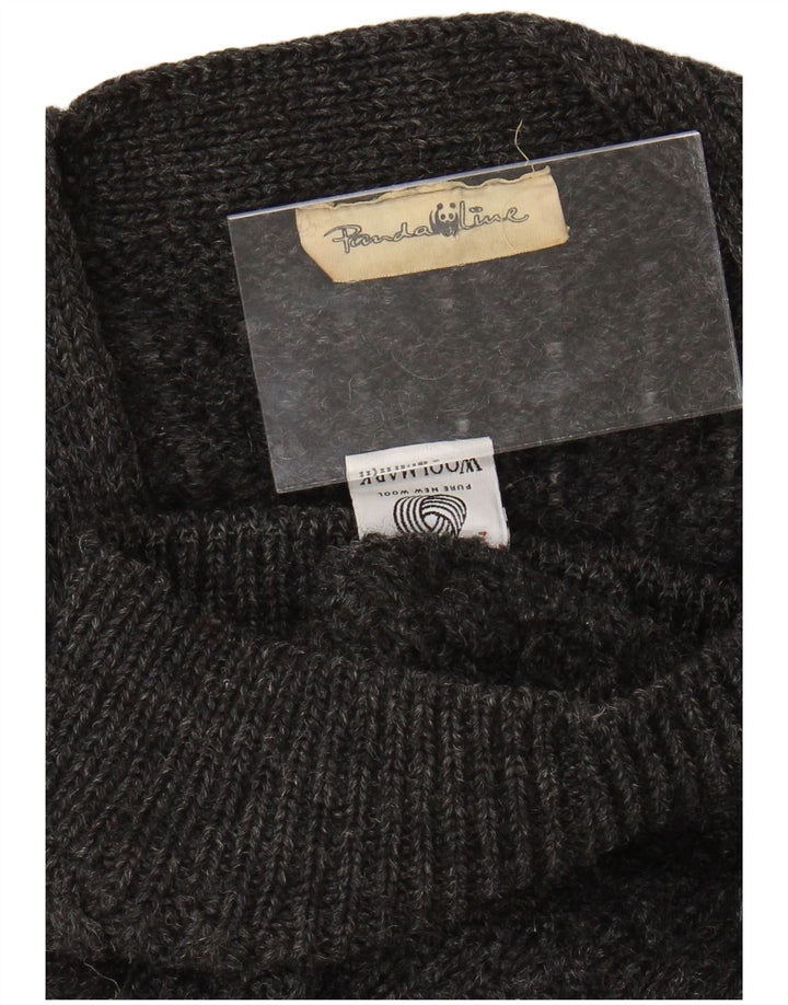 VINTAGE Mens Cardigan Sweater Medium Grey New Wool