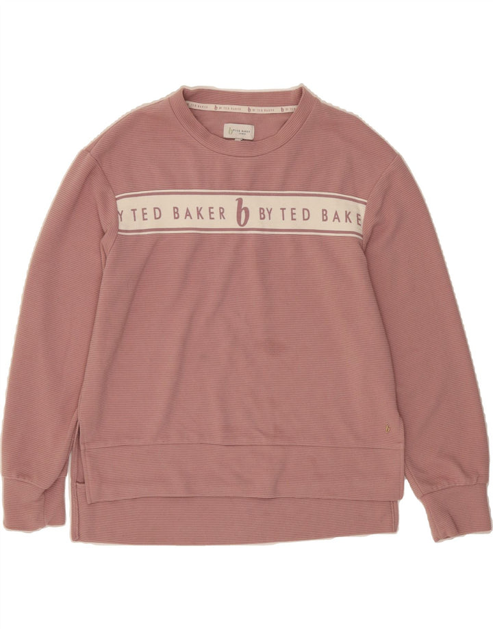 TED BAKER Womens Graphic Full Tracksuit UK 8 Small  Pink Colourblock Vintage Ted Baker and Second-Hand Ted Baker from Messina Hembry 