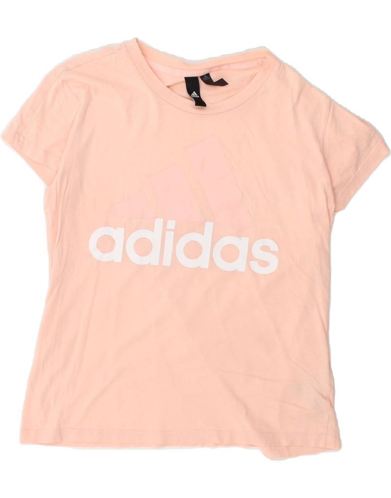 ADIDAS Womens Graphic T-Shirt Top UK 16 Large Pink Cotton Vintage Adidas and Second-Hand Adidas from Messina Hembry 
