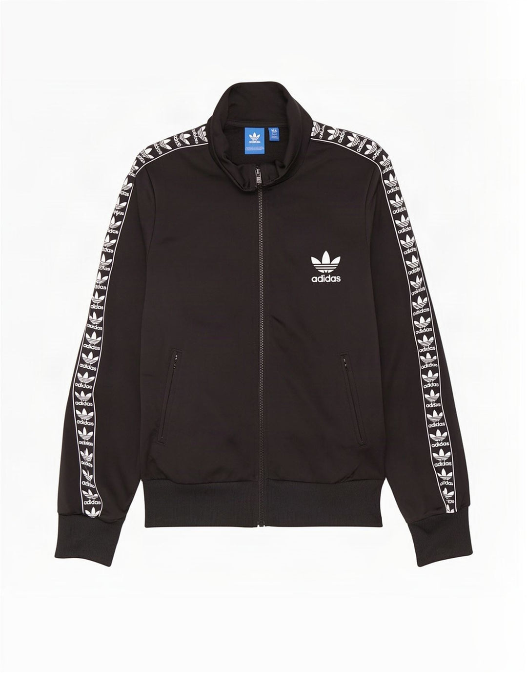 Adidas Womens Graphic Tracksuit Top Jacket UK 10 Small Black Polyester