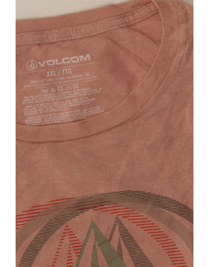 Volcom Mens Graphic T-Shirt Top 2XL Pink Cotton