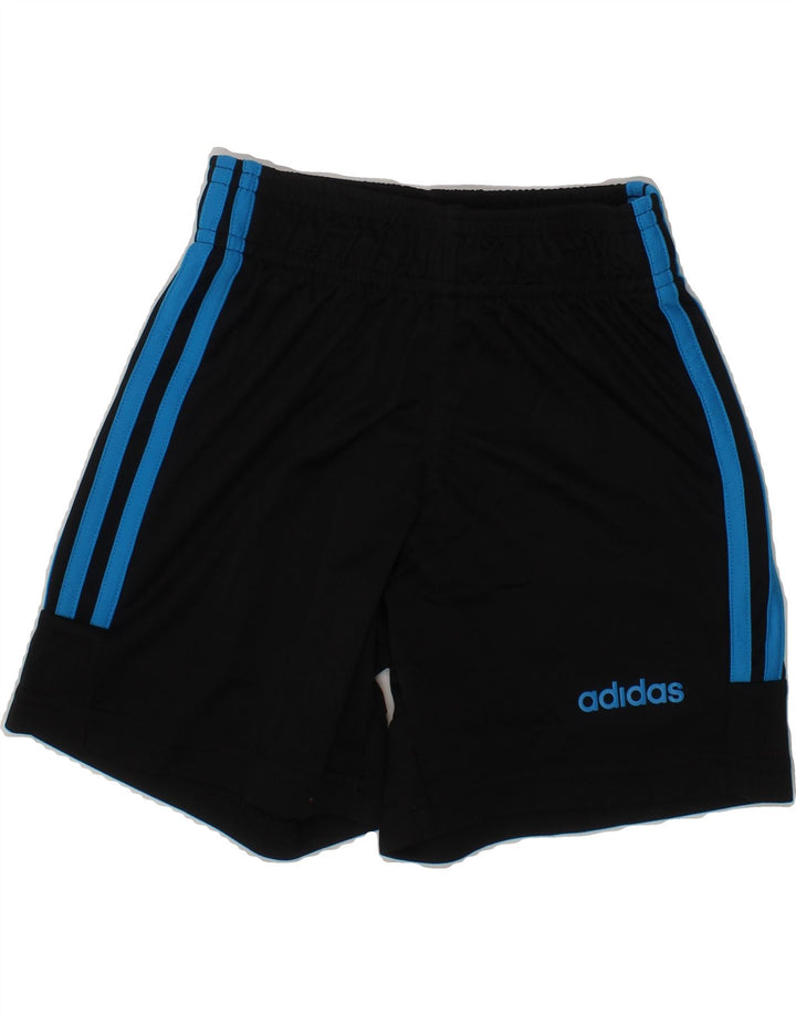 ADIDAS Boys Climalite Sport Shorts 7-8 Years Black Polyester Vintage Adidas and Second-Hand Adidas from Messina Hembry 
