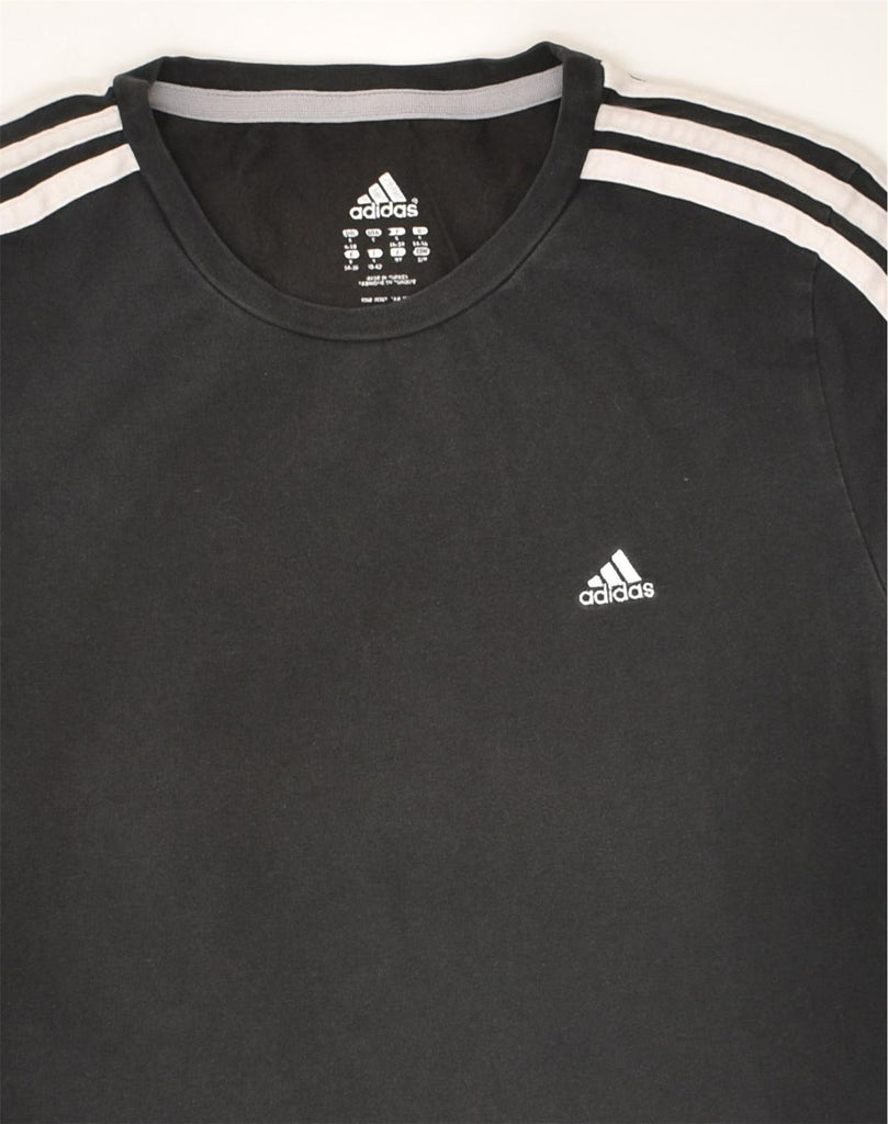 ADIDAS Womens T-Shirt Top UK 8 Small Black Cotton | Vintage Adidas | Thrift | Second-Hand Adidas | Used Clothing | Messina Hembry 