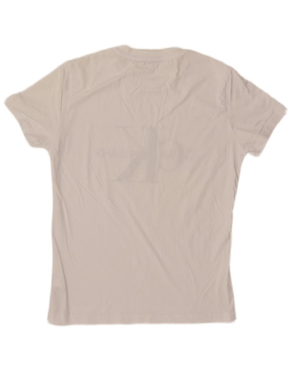 Calvin Klein Jeans Mens Graphic T-Shirt Top Medium White Cotton