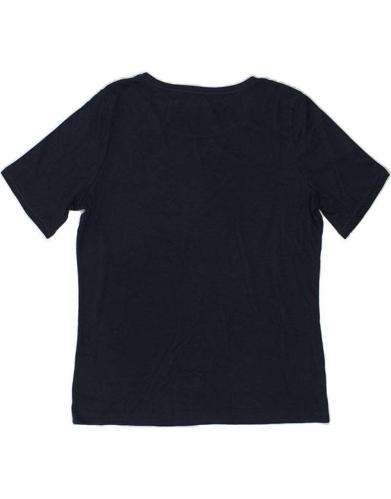 L.L.BEAN Womens T-Shirt Top UK 14 Medium Navy Blue Cotton | Vintage L.L.Bean | Thrift | Second-Hand L.L.Bean | Used Clothing | Messina Hembry 