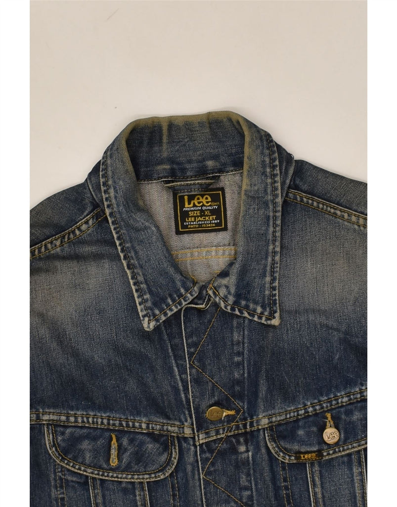 LEE Mens Denim Jacket UK 42 XL Navy Blue Cotton | Vintage Lee | Thrift | Second-Hand Lee | Used Clothing | Messina Hembry 