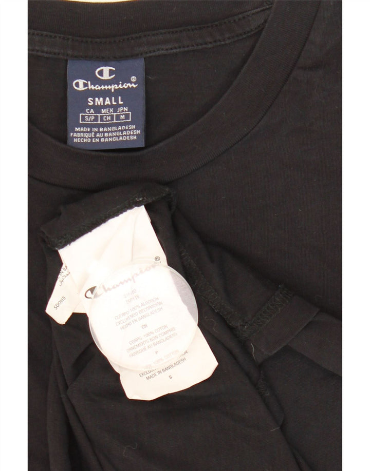 Champion Mens T-Shirt Top Small Black Cotton