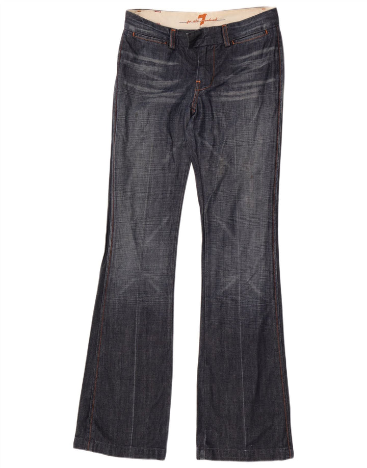 7 For All Mankind Womens Flared Jeans W27 L34 Navy Blue Cotton