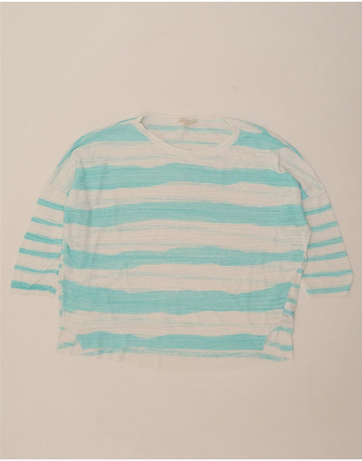 Phase Eight Womens Oversized Top 3/4 Sleeve UK 16 Large White Striped