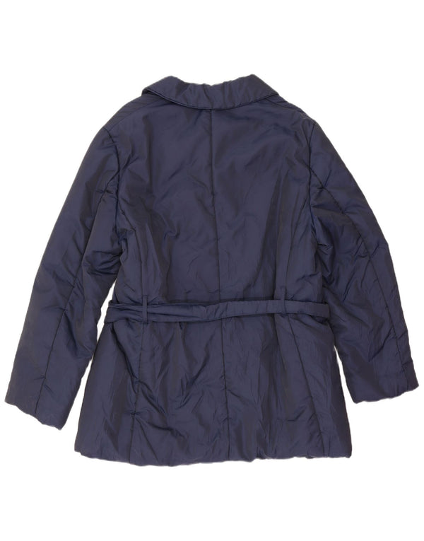 Max & Co. Womens Short Double Breasted Trench Coat IT 46 Large Navy Blue