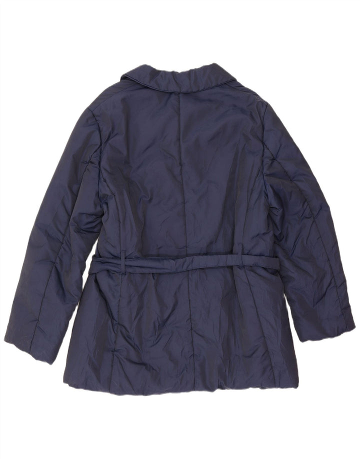 Max & Co. Womens Short Double Breasted Trench Coat IT 46 Large Navy Blue
