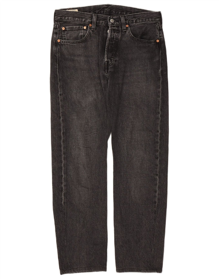 Levi's Mens 501 Straight Jeans W31 L29 Black Cotton