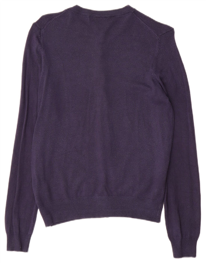 Marks & Spencer Womens Cardigan Sweater UK 12 Medium Navy Blue Viscose
