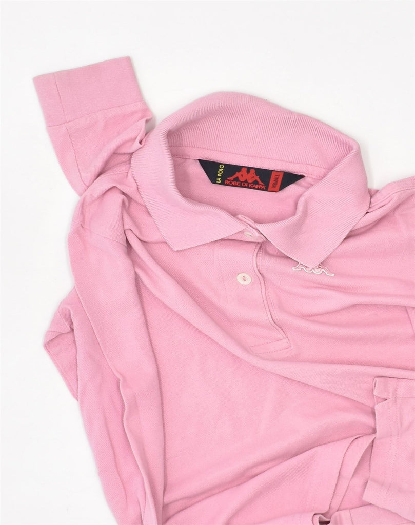 KAPPA Womens Long Sleeve Polo Shirt UK 6 XS Pink Cotton | Vintage Kappa | Thrift | Second-Hand Kappa | Used Clothing | Messina Hembry 