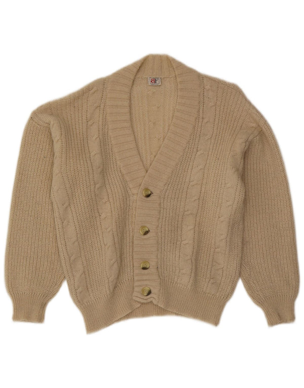 Belfe Mens Cardigan Sweater Medium Off White