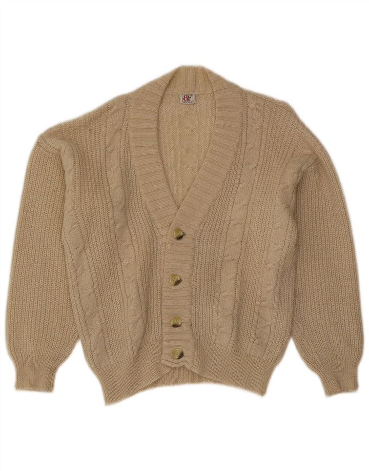 Belfe Mens Cardigan Sweater Medium Off White