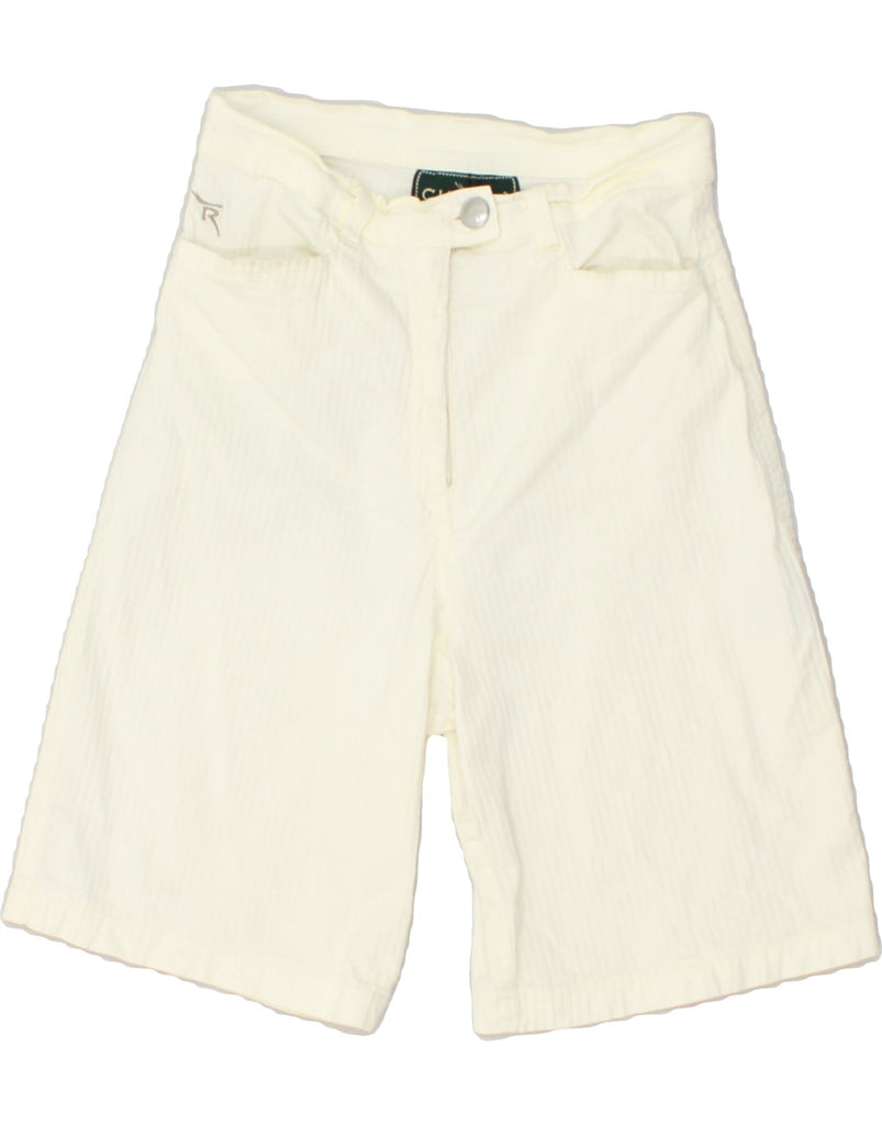 CHERVO Womens Casual Shorts W22 2XS White Pinstripe Cotton | Vintage Chervo | Thrift | Second-Hand Chervo | Used Clothing | Messina Hembry 