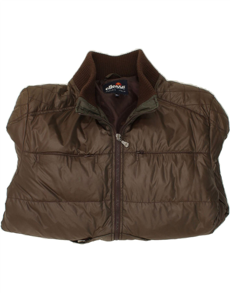 ELLESSE Mens Padded Jacket UK 42 XL Brown Polyester | Vintage Ellesse | Thrift | Second-Hand Ellesse | Used Clothing | Messina Hembry 