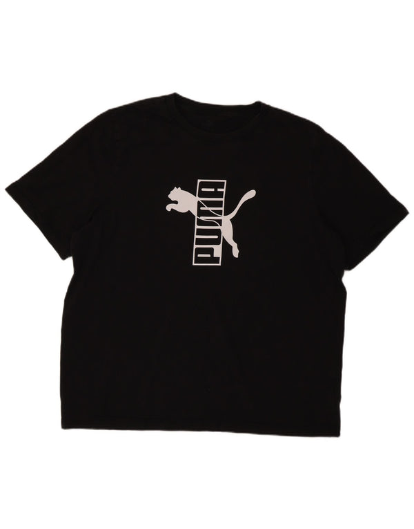 PUMA Mens Graphic T-Shirt Top 2XL Black Cotton