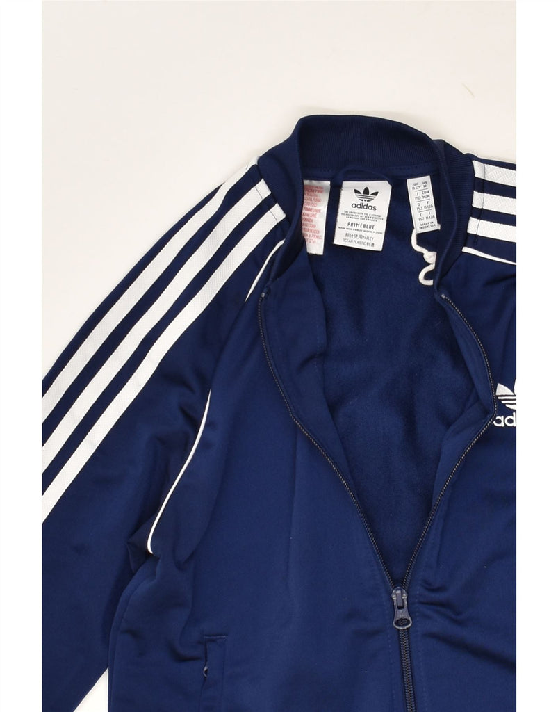 ADIDAS Boys Tracksuit Top Jacket 11-12 Years Navy Blue Polyester | Vintage Adidas | Thrift | Second-Hand Adidas | Used Clothing | Messina Hembry 