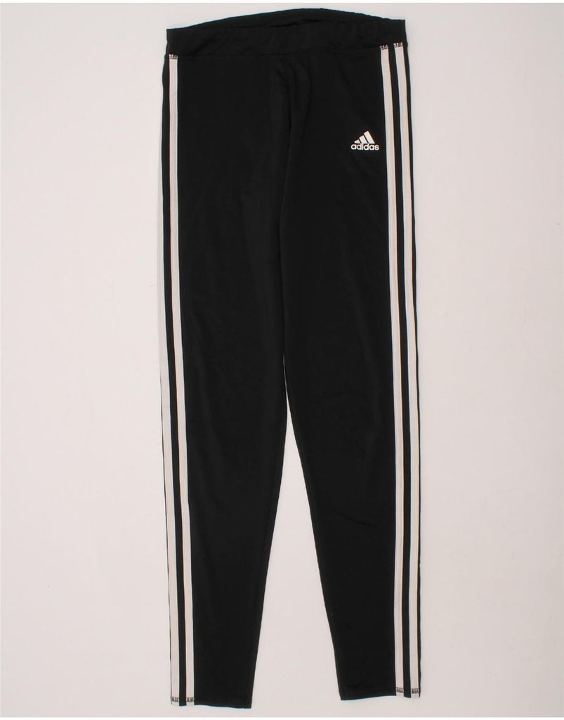 ADIDAS Girls Leggings 15-16 Years XL Black Polyester Sports Vintage Adidas and Second-Hand Adidas from Messina Hembry 