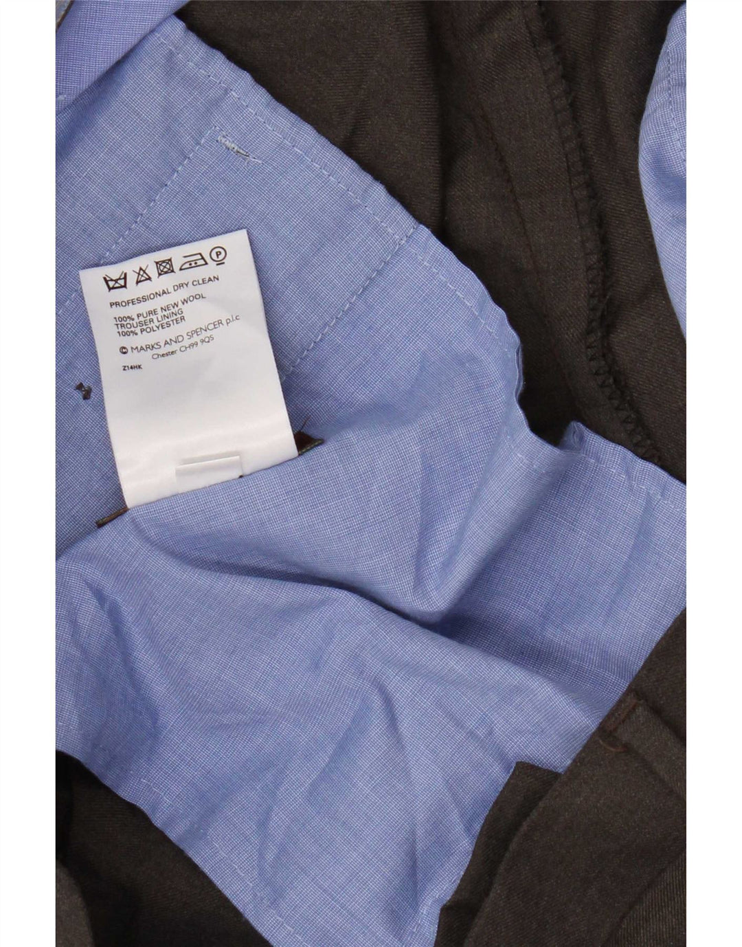 Marks & Spencer Mens Pegged Suit Trousers W40 L31 Brown New Wool