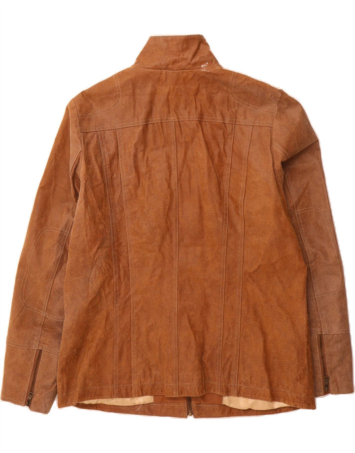 VINTAGE Womens Suede Jacket EU 44 XL Brown Leather Vintage Vintage and Second-Hand Vintage from Messina Hembry 