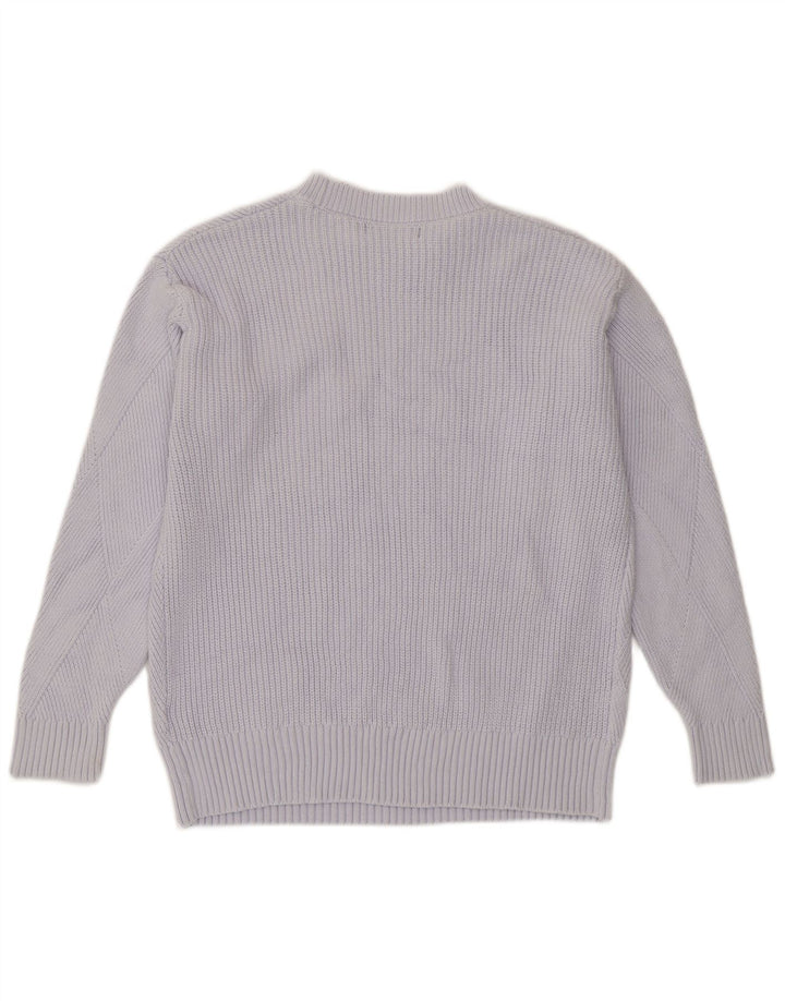 Marks & Spencer Womens Crew Neck Jumper Sweater UK 14 Medium Purple Cotton