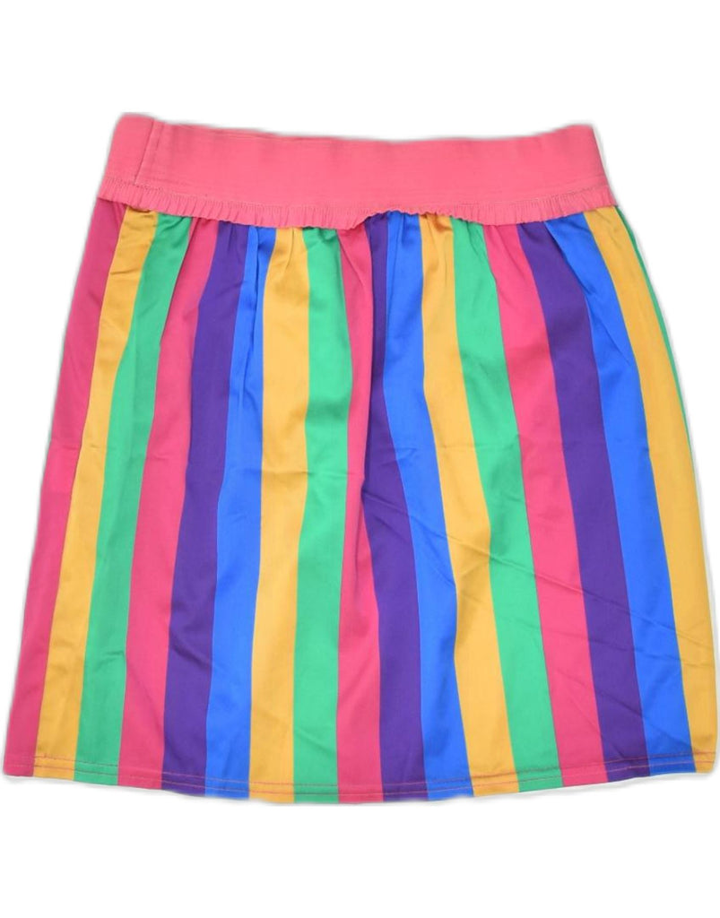 VINTAGE Womens Mini Skirt UK 10 Small W24 Multicoloured Striped Acrylic | Vintage | Thrift | Second-Hand | Used Clothing | Messina Hembry 