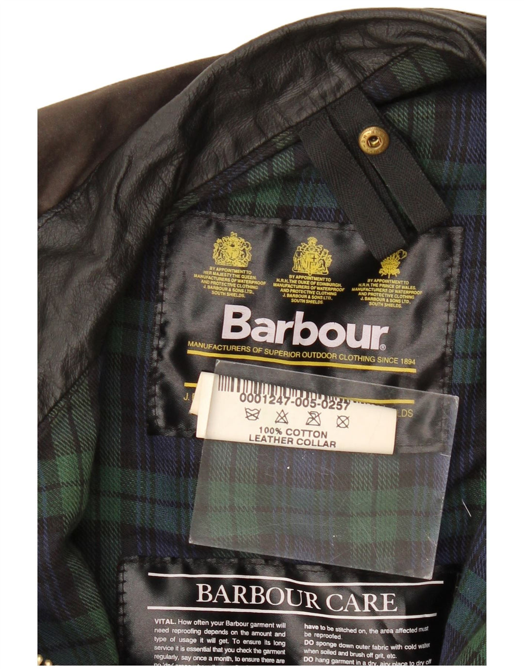 BARBOUR Mens Waxed Cotton Jacket Size 38 Small Brown Cotton