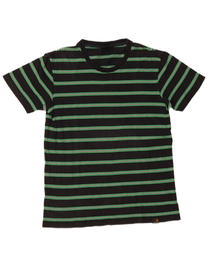 Carhartt Mens T-Shirt Top Medium Black Striped Cotton
