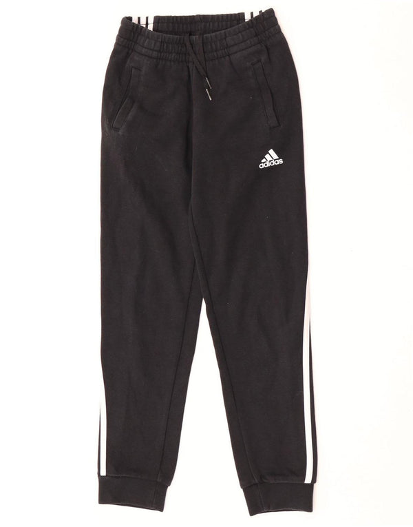 Adidas Boys Tracksuit Trousers Joggers 9-10 Years Black Cotton
