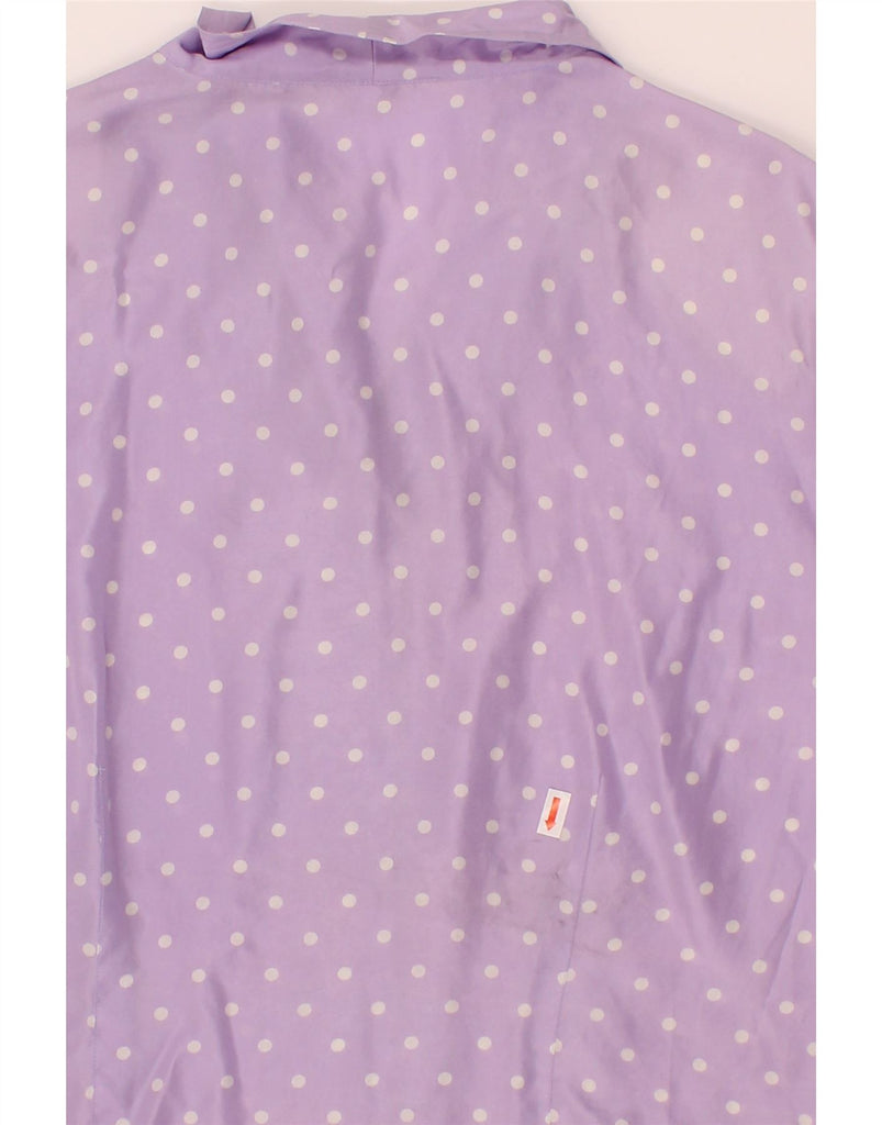 VINTAGE Womens Short Sleeve Shirt Blouse EU 46 XL Purple Polka Dot Silk Vintage Vintage and Second-Hand Vintage from Messina Hembry 